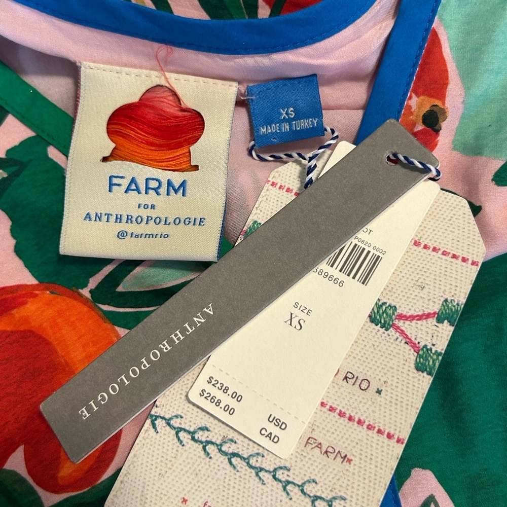 Farm RIO  fruits / heart sleeves Dress XS NWT - Picture 13 of 16